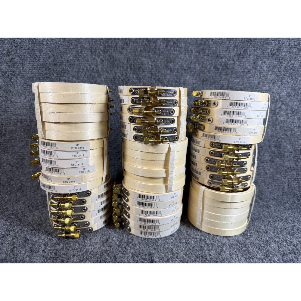 54 Pack 3 Inch Wooden Embroidery Hoops Bulk Lot 9 Packs of 6 STC 3119